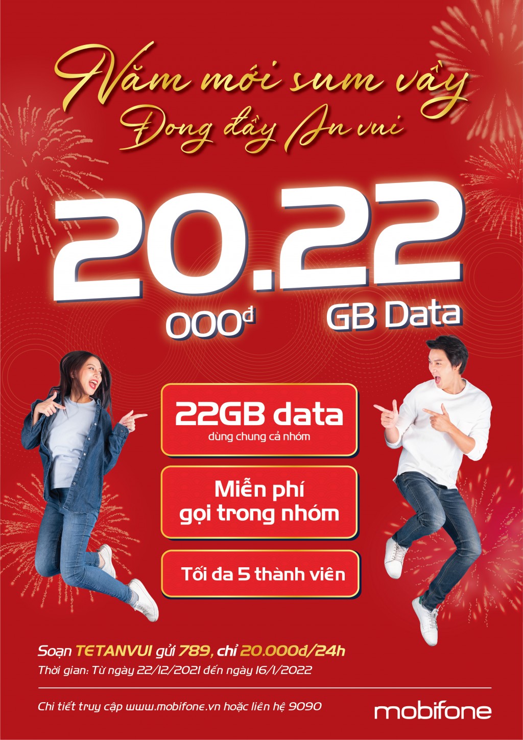 Chỉ 20.000 đồng/ngày, có ngay 22GB cho cả gia đình, bạn bè