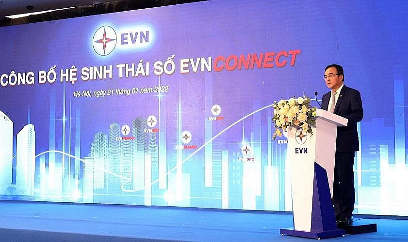 Ông Dương Quang Thành, Chủ tịch HĐTV EVN phát biểu tại lễ công bố.