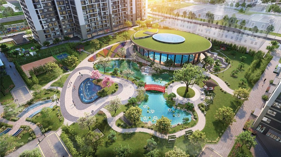 The Sakura sẽ là phân khu hiếm hoi tại Vinhomes Smart City sở hữu hồ bơi 4 mùa mái kính nội khu