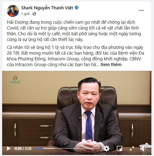 Ảnh crop màn hình bài viết kêu gọi