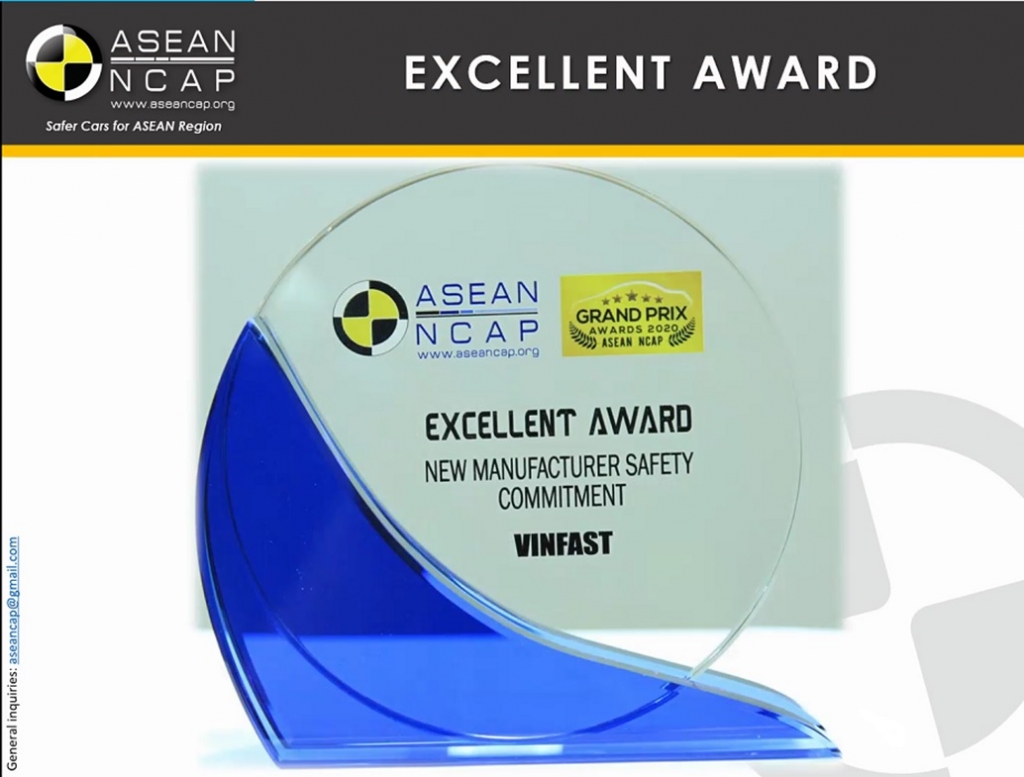 giải thưởng “Hãng xe mới có cam kết cao về an toàn” của ASEAN NCAP 
