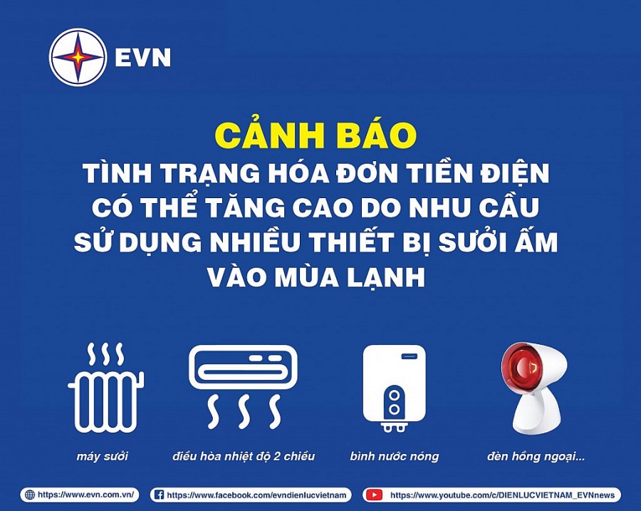 Cảnh báo hóa đơn tiền điện có thể tăng cao nhu cầu sưởi ấm