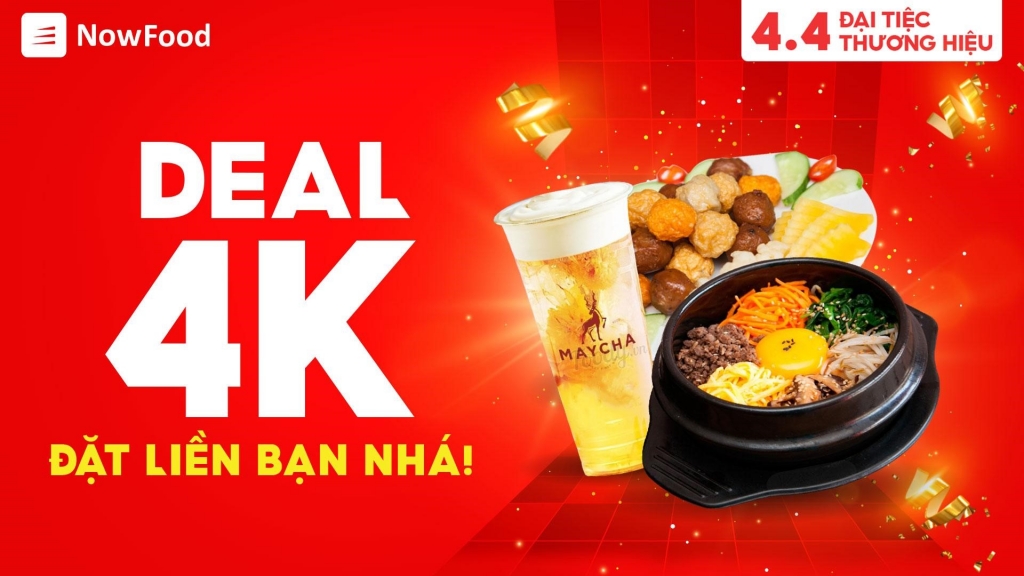 Cơ hội săn deal 4K trong NowFood Đại Tiệc Thương Hiệu 4.4