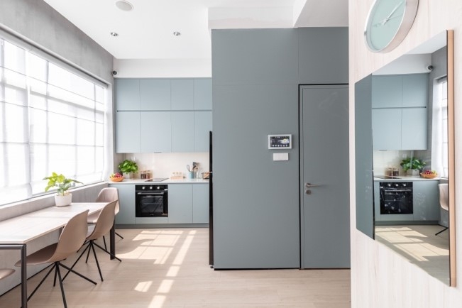Căn hộ mẫu tại showroom với sự kết hợp của gỗ An Cường cùng các thương hiệu uy tín khác 