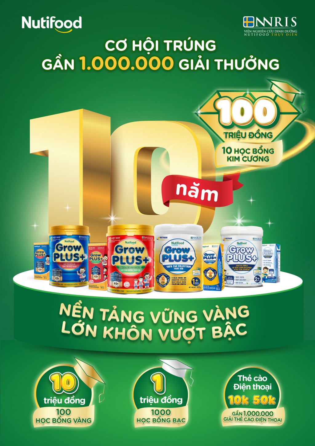 Tròn 1 thập niên, Nutifood GrowPLUS+ tri ân khách hàng lên tới 18 tỷ đồng