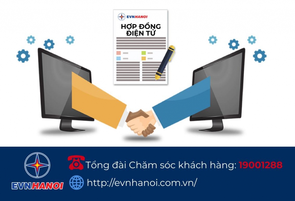 EVNHANOI ký lại hợp đồng mua bán điện sinh hoạt theo hình thức điện tử