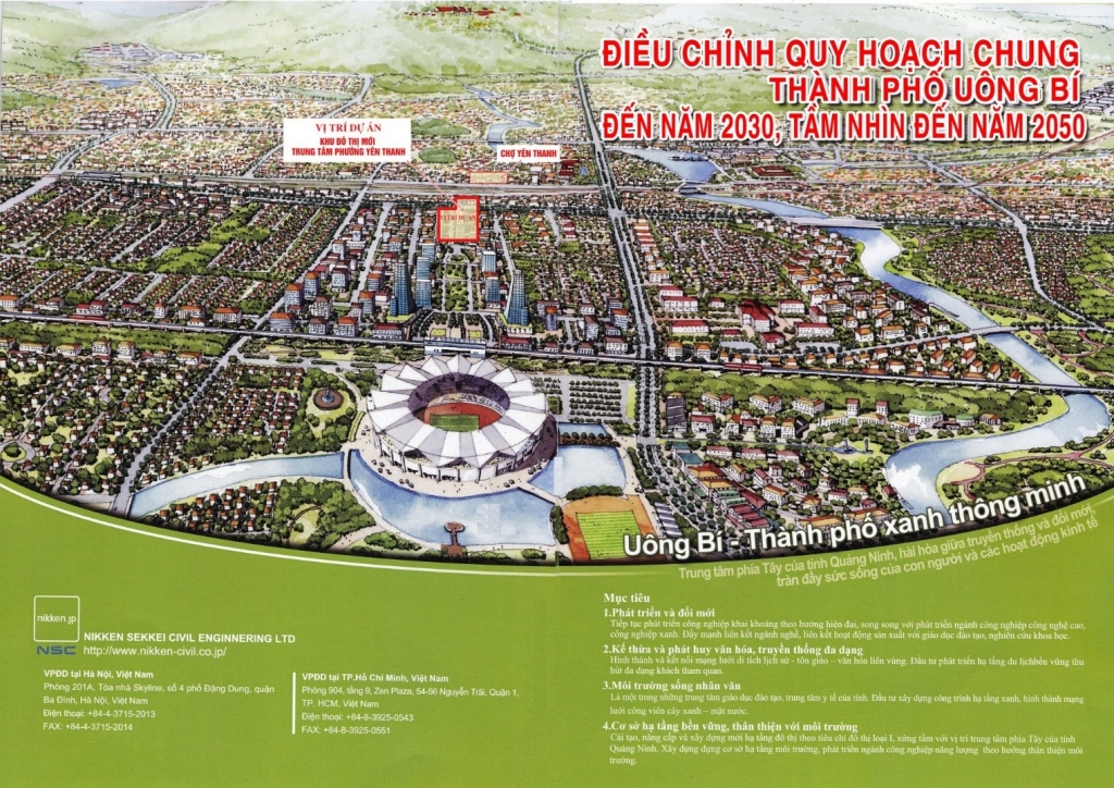 Quy hoạch thành phố Uông Bí tầm nhìn 2050 và khu đô thị Yên Thanh 188 ha cùng đồng bộ với khu đô thị TNR Grand Palace River Park 33ha