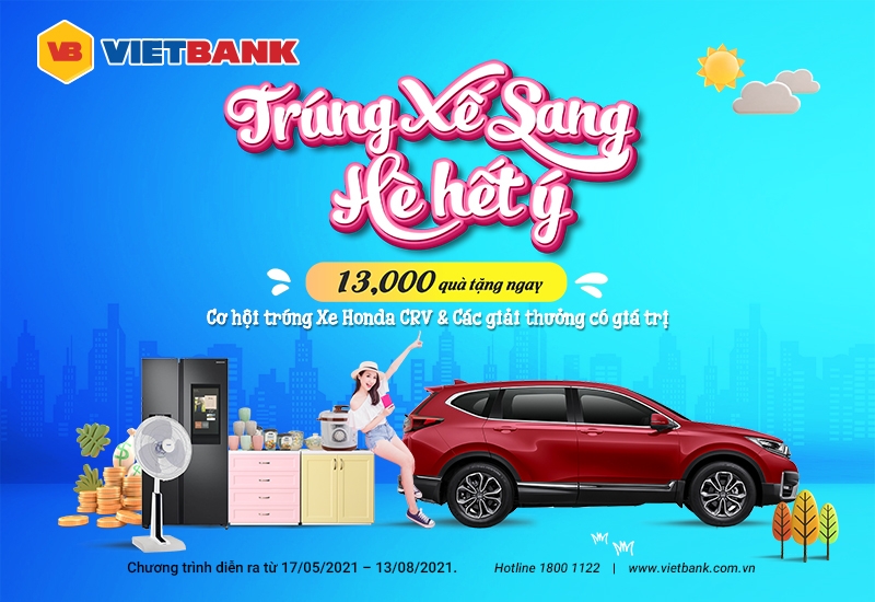 Gửi tiết kiệm tại Vietbank khách hàng có cơ hội trúng xế sang cực xịn