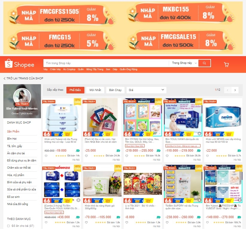 Tham gia các chương trình tặng voucher, hoàn xu cùng Shopee là một trong những cách thức hiệu quả giúp Maboo1212 gia tăng lượng truy cập và chuyển đổi đơn