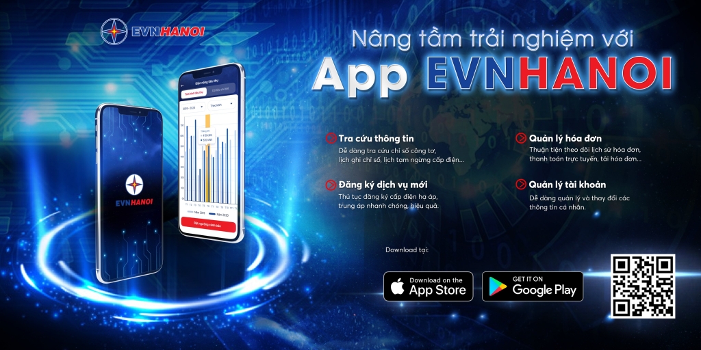 Nhờ App EVNHANOI chủ động theo dõi chỉ số điện tiêu thụ hàng ngày