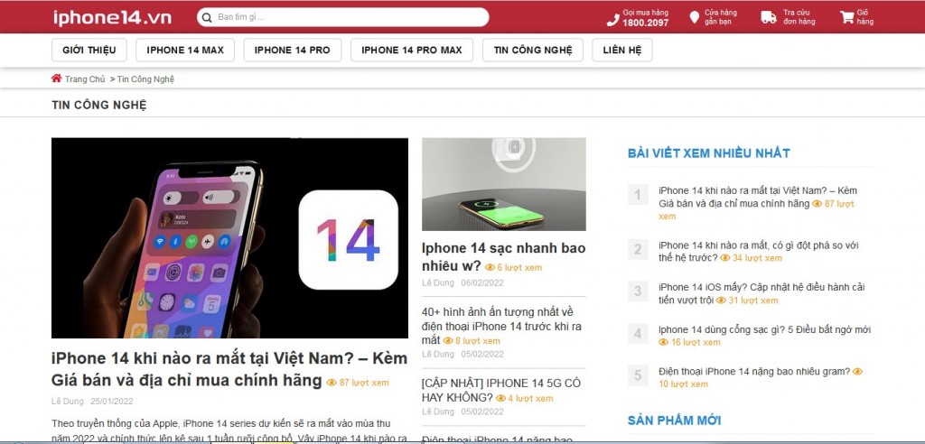 Trang iphone14.vn là địa chỉ đầu tiên cập nhật thông tin chuyên sâu nhất về iPhone 14