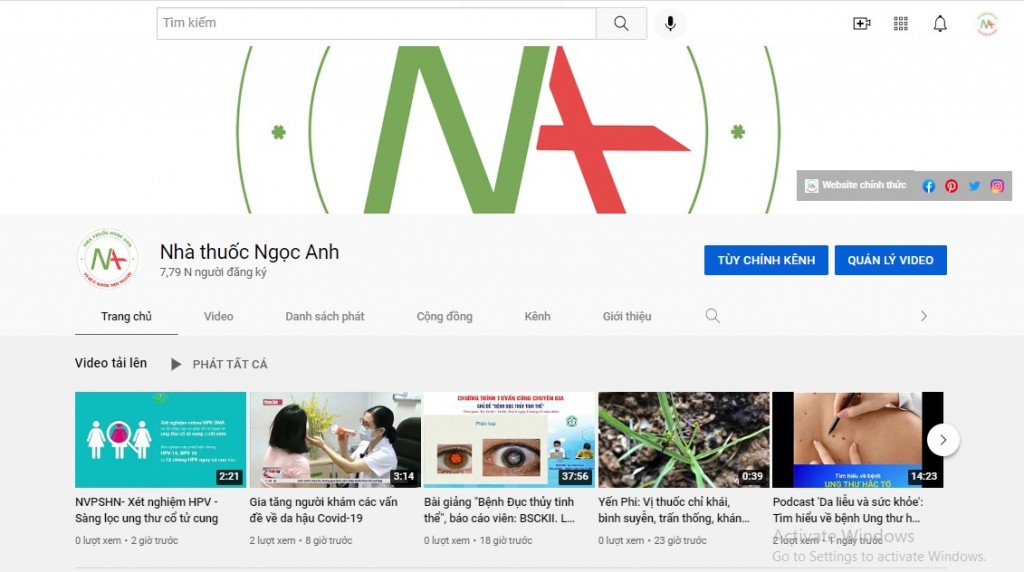 Kênh youtube của Nhà Thuốc Ngọc Anh chia sẻ những kiến thức y khoa bổ ích