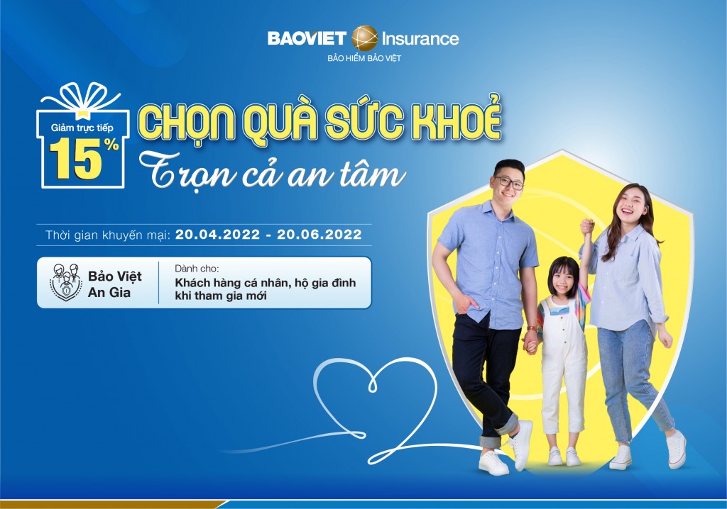 chương trình khuyến mãi bảo hiểm sức khỏe Chọn quà sức khỏe - Trọn cả an tâm 