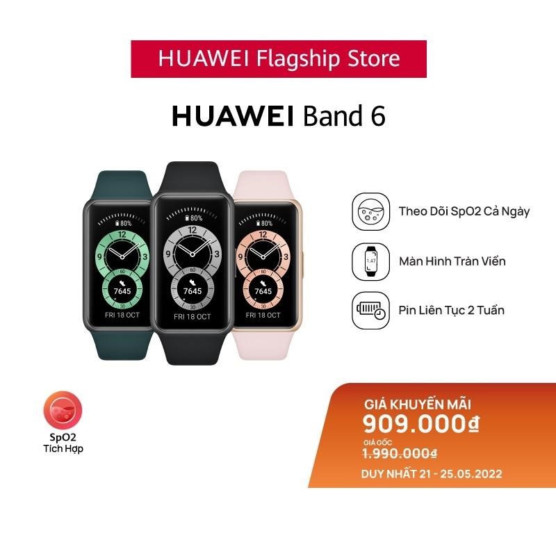 Hấp dẫn không kém, Vòng tay thông minh HUAWEI Band 6 cũng đang được giảm 47%, chỉ còn 949.000 đồng (giá gốc 1.778.000 đồng)