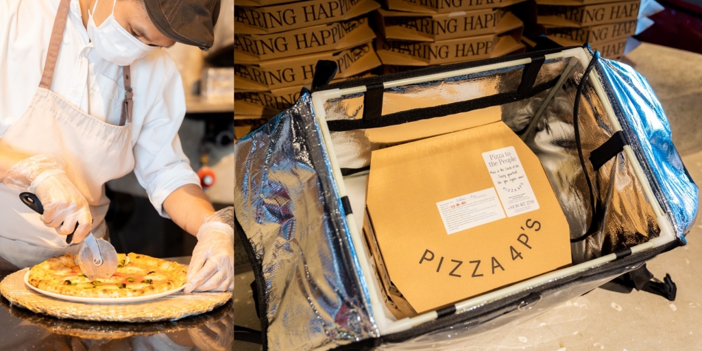 Pizza 4P’s nổi tiếng với phần đóng gói đẹp, chắc chắn và cực kỳ đầy đủ tiện ích cho khách hàng