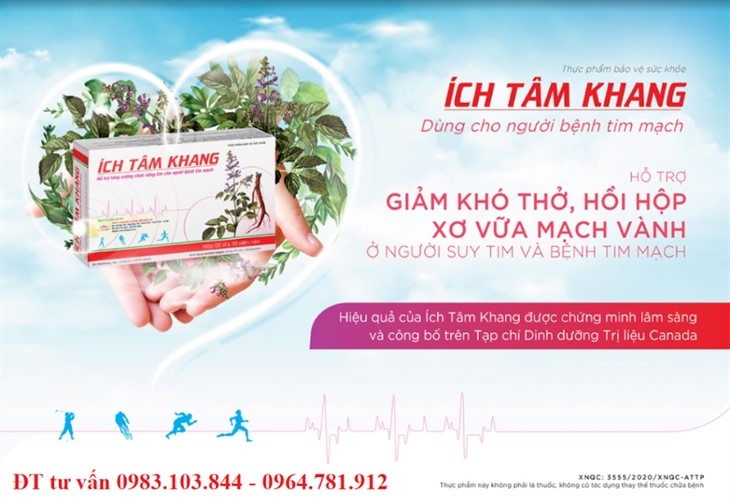 TPCN Ích Tâm Khang là sản phẩm giúp tăng cường chức năng tim đã được nghiên cứu lâm sàng 