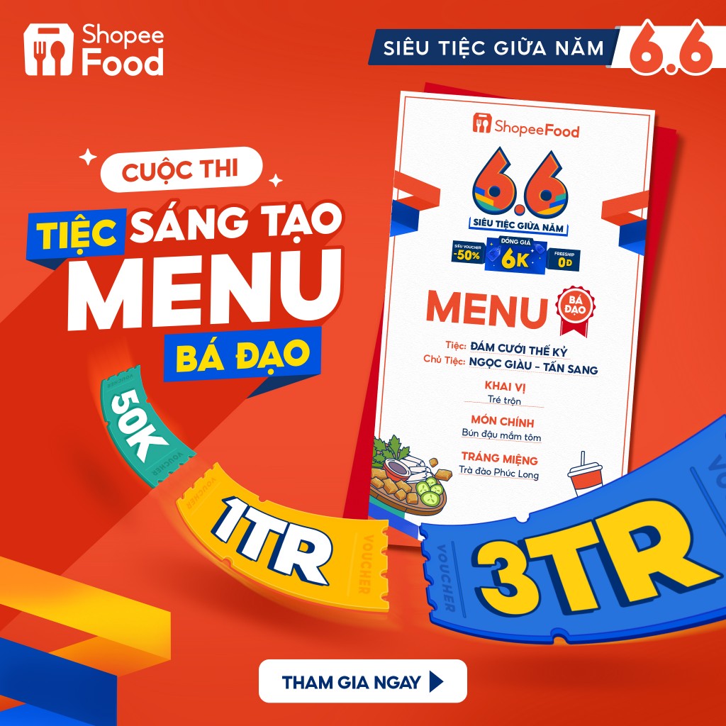 ShopeeFood chiêu đãi món ngon chỉ từ 6k, thỏa sức tiệc tùng tại nhà