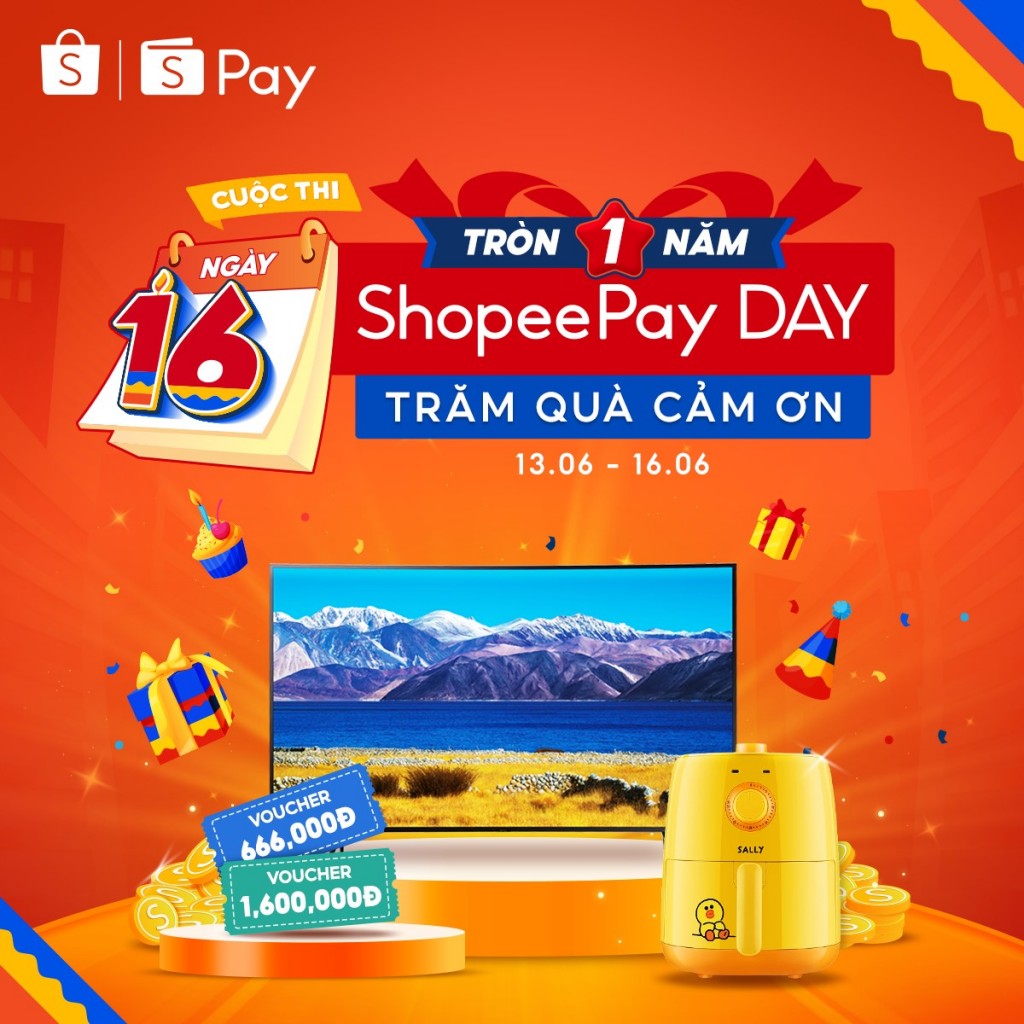 Sinh nhật ShopeePay Day, rinh ngay Smart TV, nồi chiên không dầu và loạt voucher mua sắm giá trị