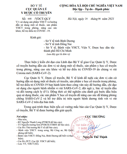 Sao Thái Dương tự hào có nhiều sản phẩm nằm trong phác đồ hỗ trợ điều trị Covid-19 của Bộ Y tế