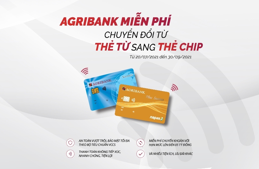 Agribank miễn phí chuyển đổi từ thẻ từ sang thẻ chip