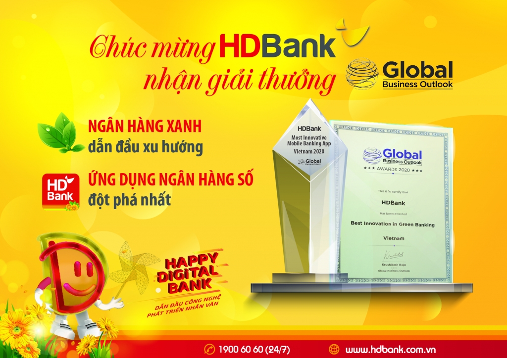 Ngân hàng Số, ngân hàng Xanh HDBank tiếp tục nhận giải thưởng quốc tế 