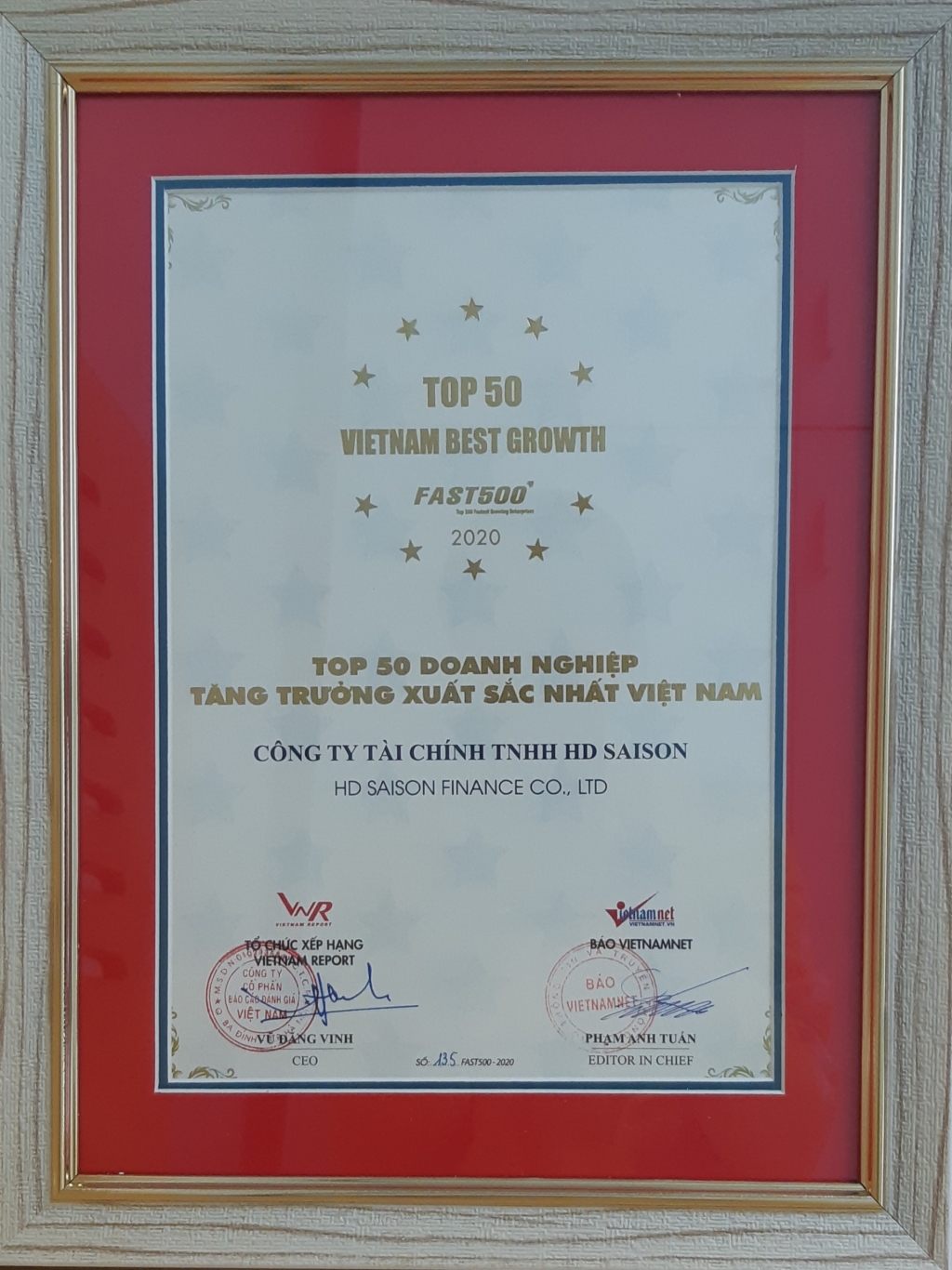 50 doanh nghiệp tăng trưởng xuất sắc nhất Việt Nam