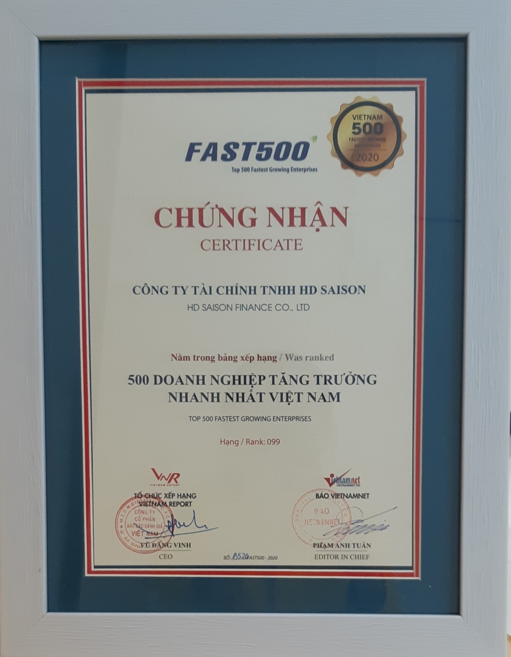 500 doanh nghiệp tăng trưởng nhanh nhất Việt Nam