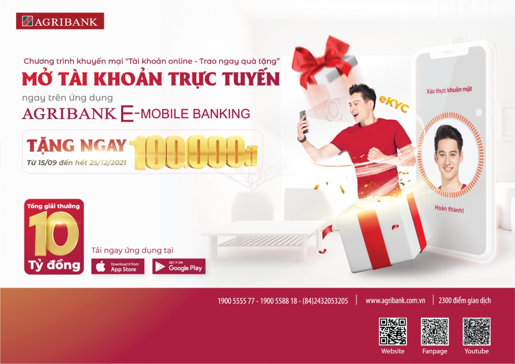 Mở tài khoản trực tuyến Agribank “ghi điểm” với người dùng