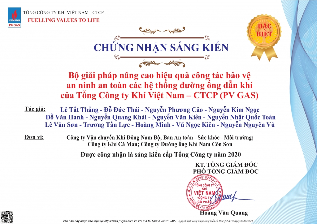 PV GAS cổ vũ phong trào sáng kiến sáng tạo bằng nhiều hình thức khen thưởng