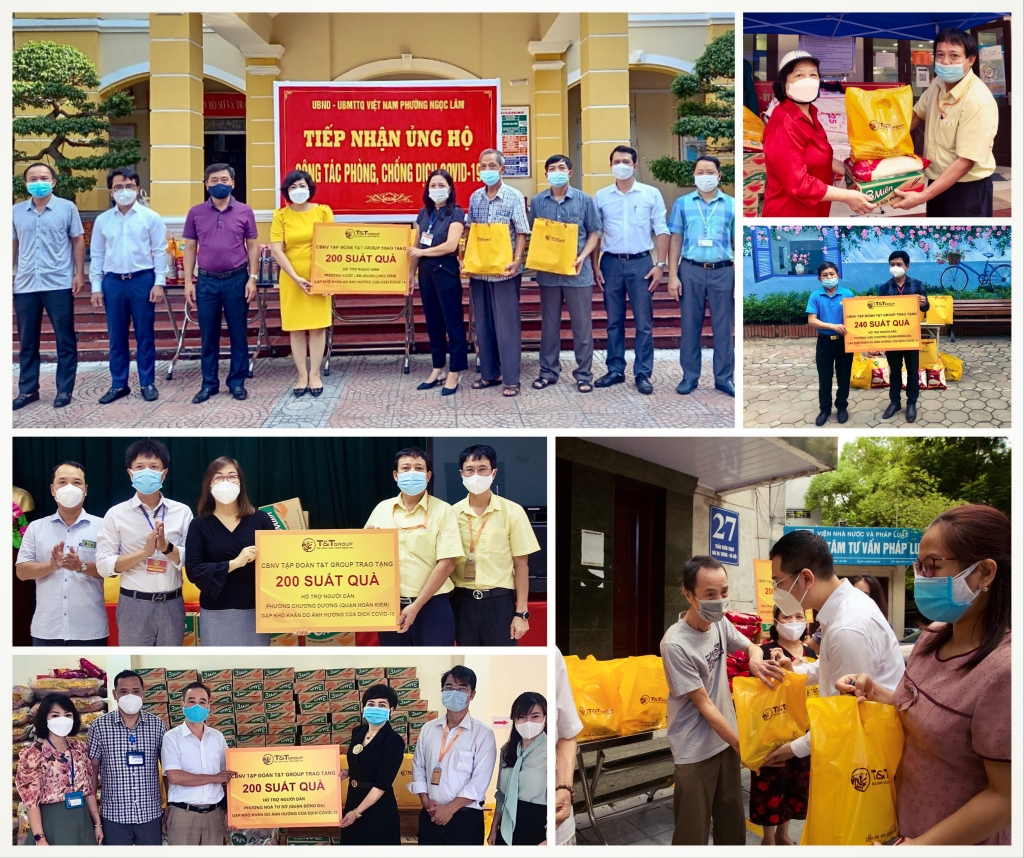 Cán bộ nhân viên T&T Group tặng 3.000 suất quà đến người dân Hà Nội gặp khó do Covid-19