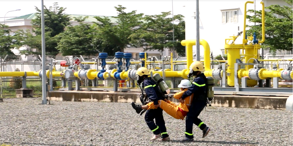 Diễn tập PCCC cứu hộ cứu nạn tại hệ thống khí thấp áp