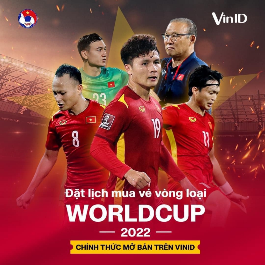 VinID mở bán vé hai trận đấu của tuyển Việt Nam tại vòng loại World Cup 2022