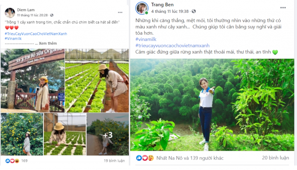 Những cảm xúc tích cực từ trải nghiệm với thiên nhiên, cây xanh được nhân viên Vinamilk chia sẻ với #TrieuCayVuonCaoChoVietNamXanh