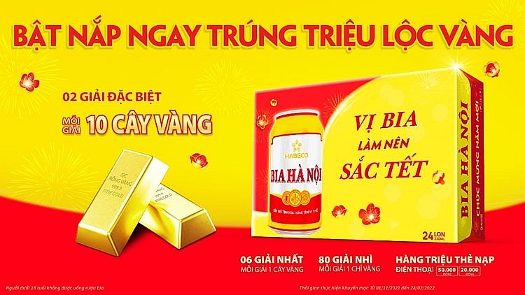 Đón năm mới Tài Lộc với 2 chương trình khuyến mại lớn nhất của Bia Hà Nội Tết 2022