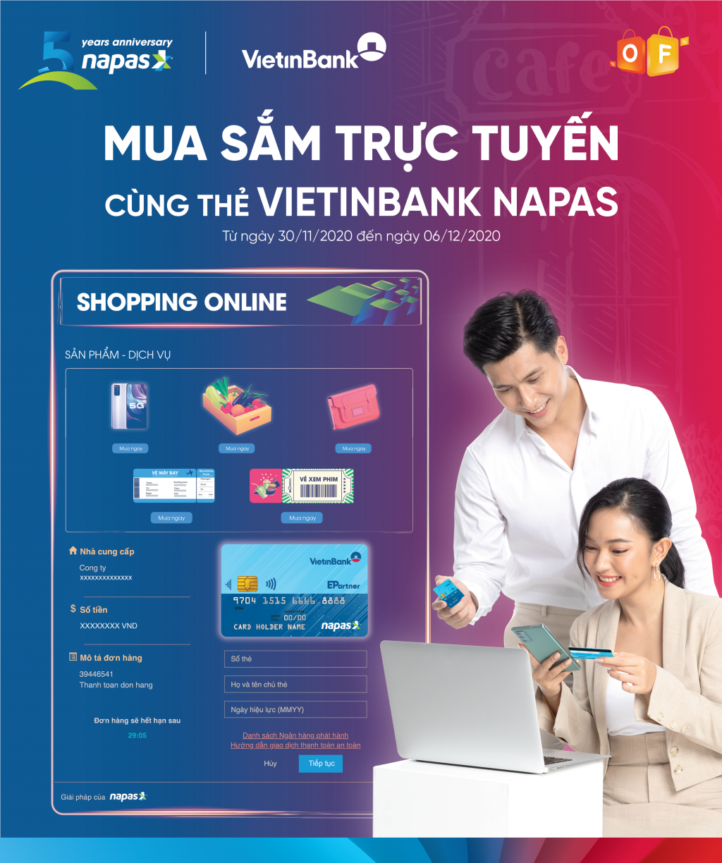 Hấp dẫn chương trình khuyến mại “Mua sắm trực tuyến cùng thẻ VietinBank NAPAS”