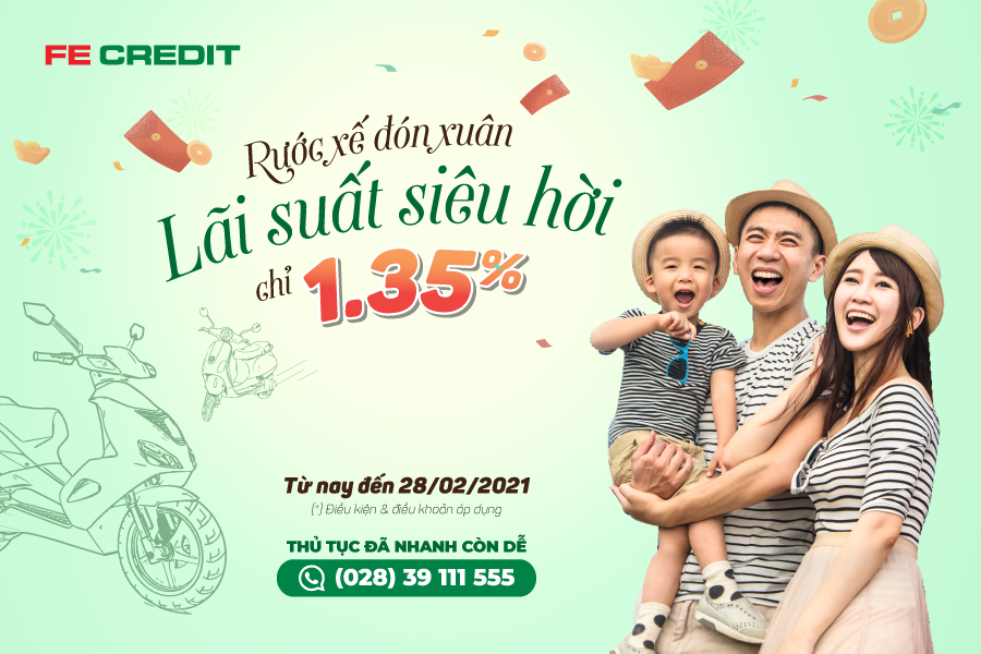 Sắm xe mới đón Xuân với lãi suất hấp dẫn chỉ 1,35%