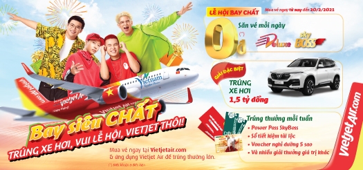 Bay “chất” cùng Vietjet – Vui lễ hội, trúng xe hơi, chào năm mới