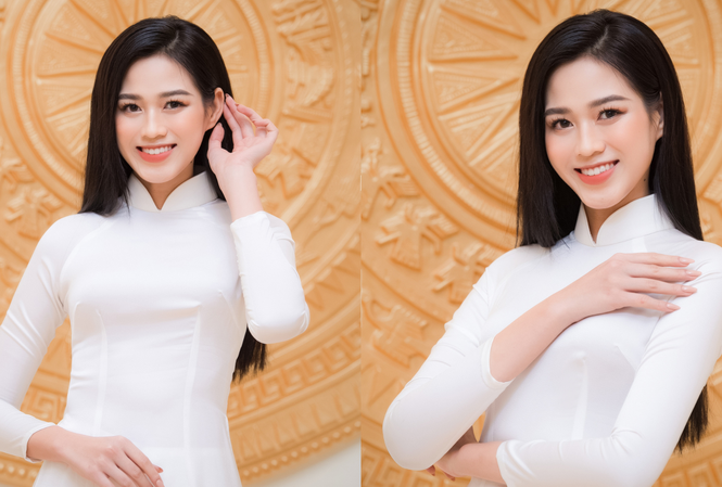 Hoa hậu Đỗ Thị Hà khoe vẻ đẹp tinh khôi trong tà áo dài trắng