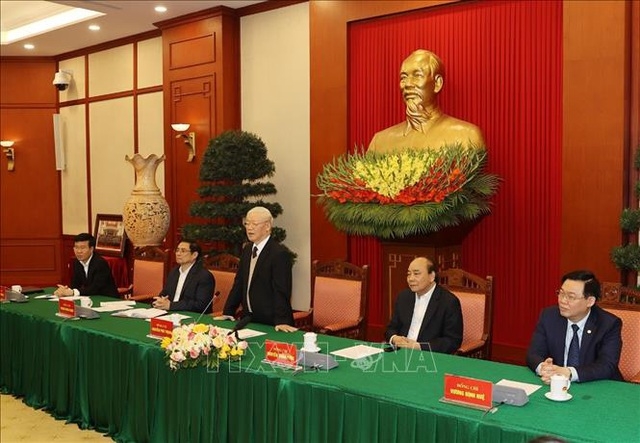 Tổng Bí thư, Chủ tịch nước Nguyễn Phú Trọng phát biểu tại buổi gặp mặt. Ảnh Trí Dũng - TTXVN