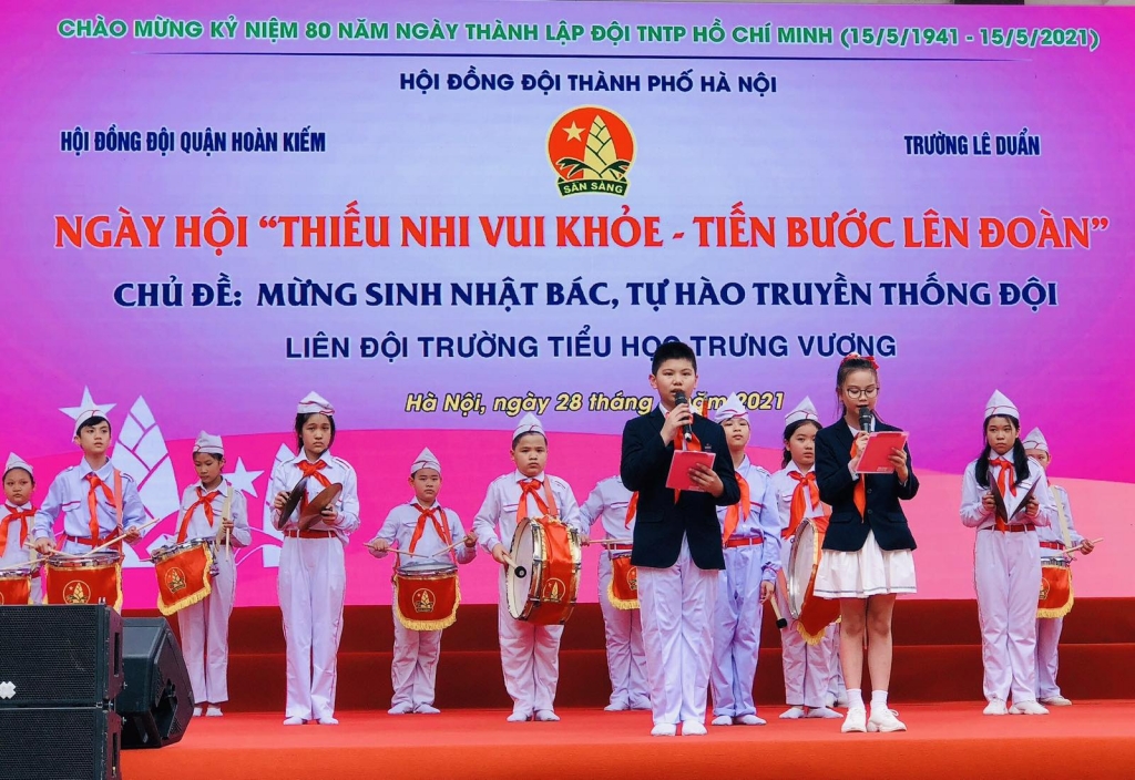 Mô hình điểm ngày hội “Thiếu nhi vui khỏe - Tiến bước lên Đoàn”