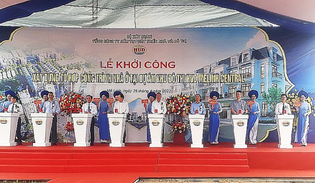 Khởi công xây dựng tổ hợp nhà ở tại dự án HUD Me Linh Central