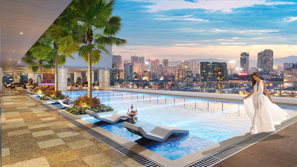 Bể bơi của BRG Diamond Residence có chiều dài chuẩn Olympic