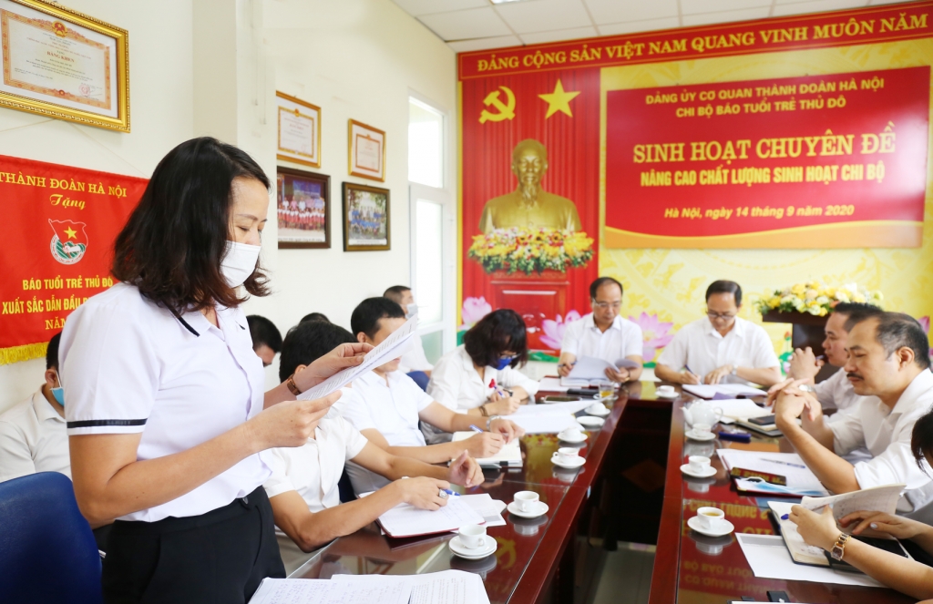 Đồng chí Vũ Hương Giang, Trưởng ban Thanh niên phát biểu tại chương trình (Ảnh: Vương Đức)