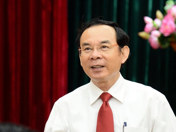 Ông Nguyễn Văn Nên tại hội nghị sáng nay - Ảnh: TỰ TRUNG