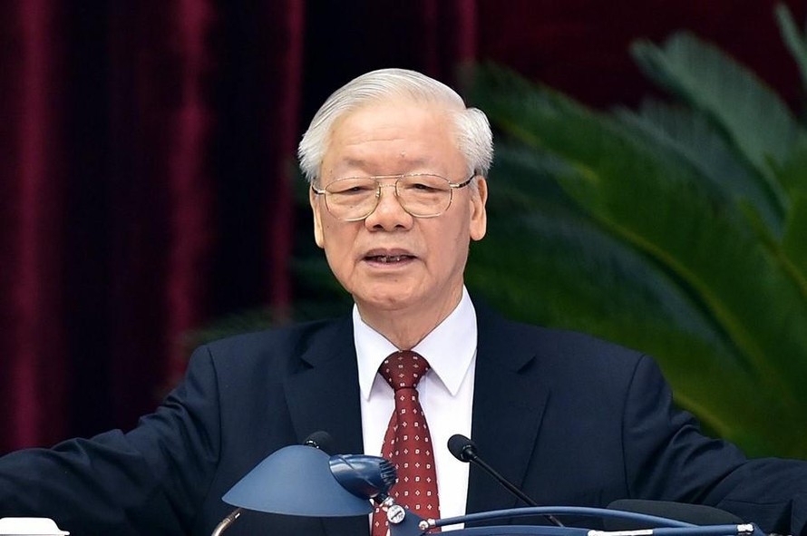 Tổng Bí thư Nguyễn Phú Trọng phát biểu tại Hội nghị T.Ư 4 khóa XIII. 