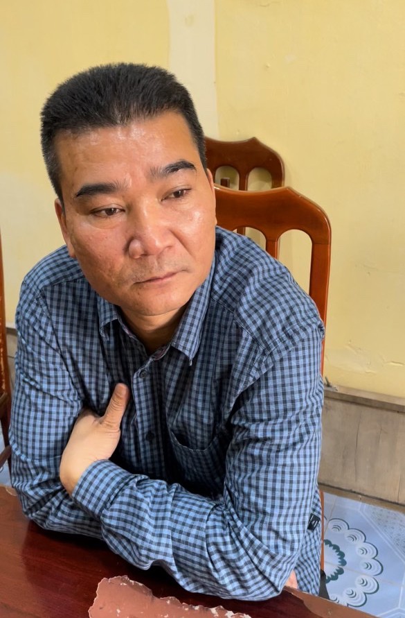 Đối tượng chủ mưu Nguyễn Xuân Tiến tại cơ quan điều tra.