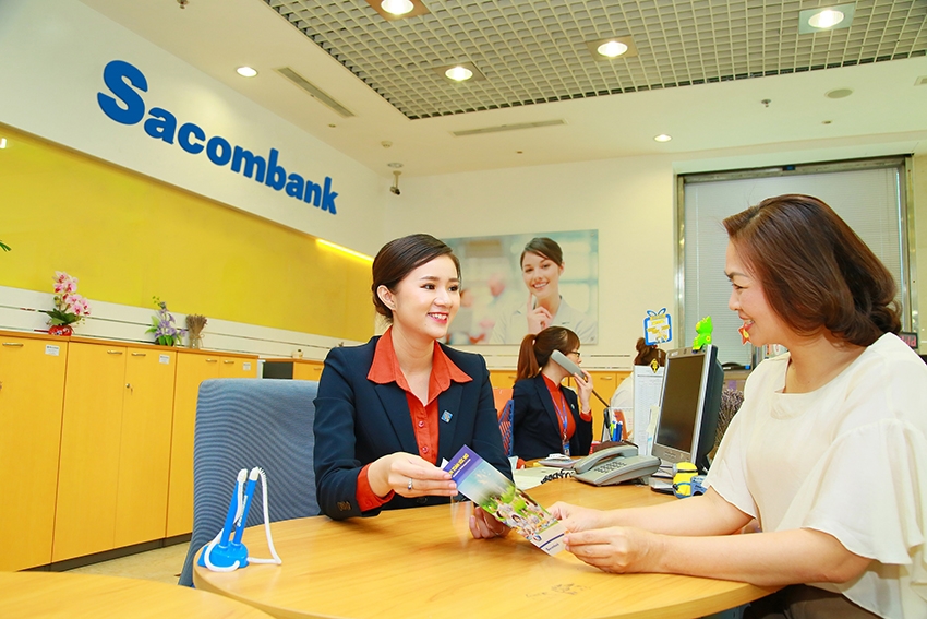 Ngân hàng Sacombank niêm yết lãi suất tiền gửi tại quầy dao động từ 3,2 - 6,95%/năm