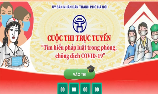 Giao diện cuộc thi trực tuyến tìm hiểu pháp luật trong phòng, chống dịch Covid-19