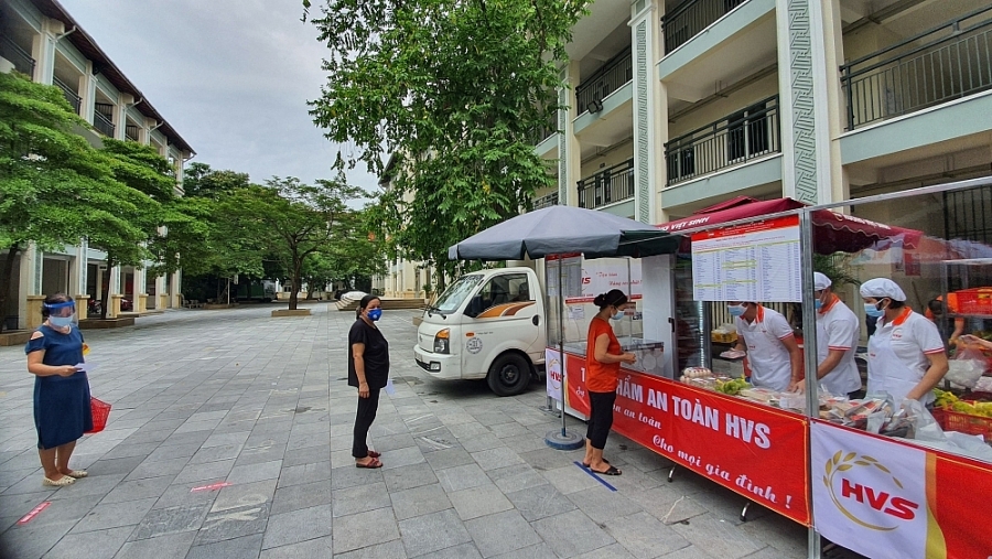 Hà Nội triển khai điểm bán hàng lưu động phục vụ người dân trong thời gian giãn cách