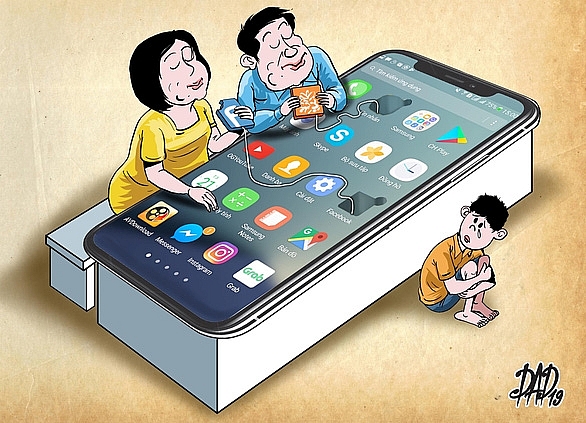 Con trẻ đủ đầy mà “cô đơn” chỉ vì chiếc điện thoại